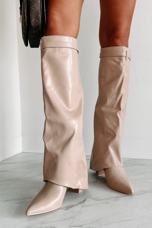 biege droom grotere kunstleren kniehoge laarzen NanaMacs HPTT3862