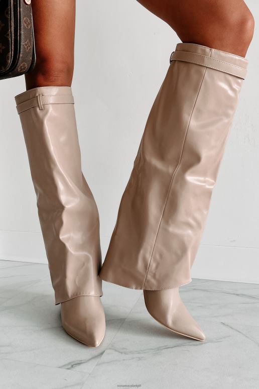 biege droom grotere kunstleren kniehoge laarzen NanaMacs HPTT3862