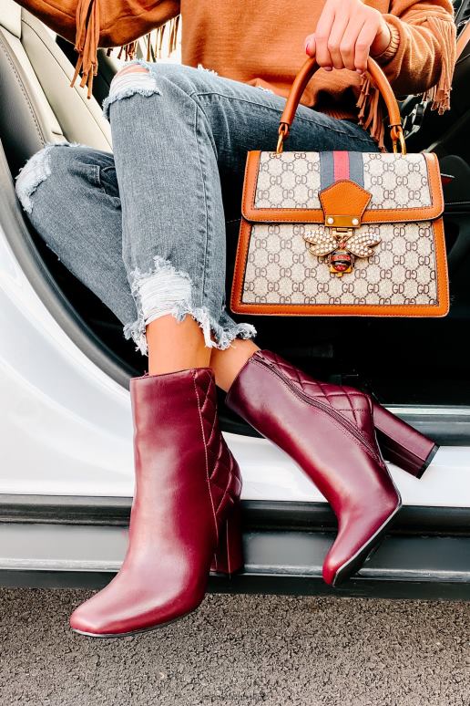 bordeaux subtiele stappen gewatteerde faux lederen laarsjes NanaMacs HPTT3923