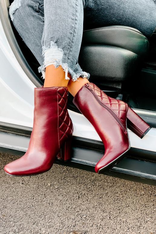 bordeaux subtiele stappen gewatteerde faux lederen laarsjes NanaMacs HPTT3923