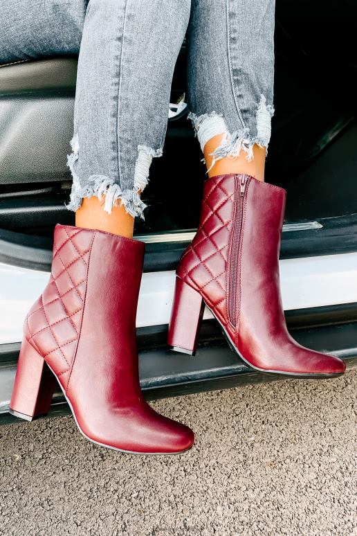 bordeaux subtiele stappen gewatteerde faux lederen laarsjes NanaMacs HPTT3923