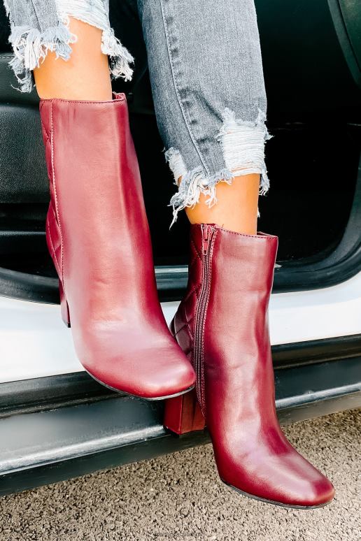 bordeaux subtiele stappen gewatteerde faux lederen laarsjes NanaMacs HPTT3923