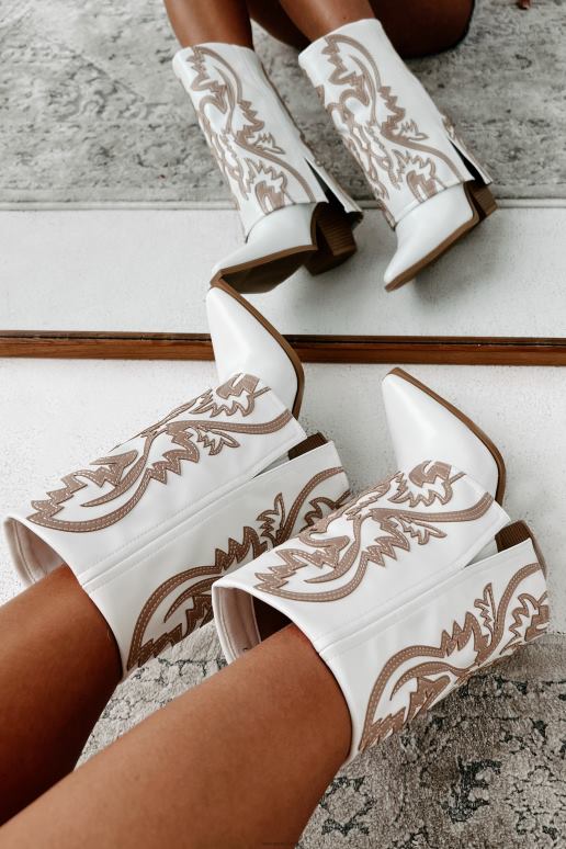 bruin/wit esperanza laarzen met westernsteek NanaMacs HPTT3849