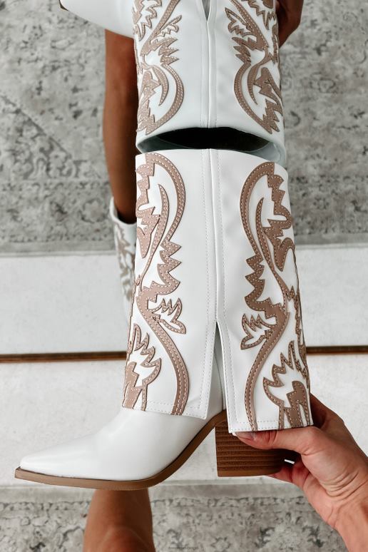 bruin/wit esperanza laarzen met westernsteek NanaMacs HPTT3849