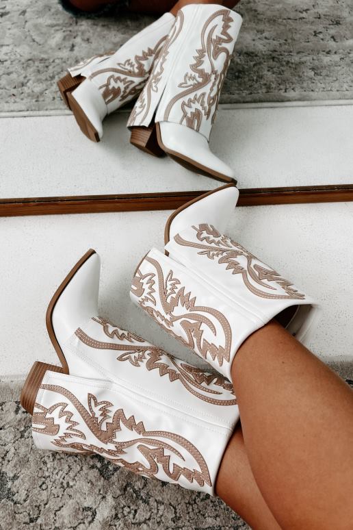 bruin/wit esperanza laarzen met westernsteek NanaMacs HPTT3849