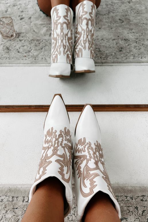 bruin/wit esperanza laarzen met westernsteek NanaMacs HPTT3849