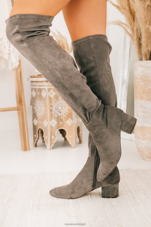 grijs suède gemiste kans dij hoge laarzen NanaMacs HPTT3885