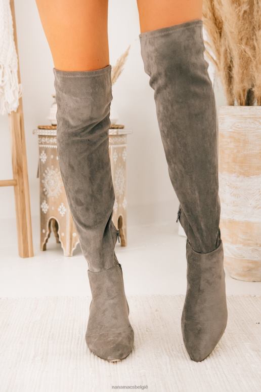 grijs suède gemiste kans dij hoge laarzen NanaMacs HPTT3885