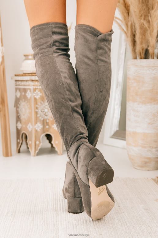 grijs suède gemiste kans dij hoge laarzen NanaMacs HPTT3885