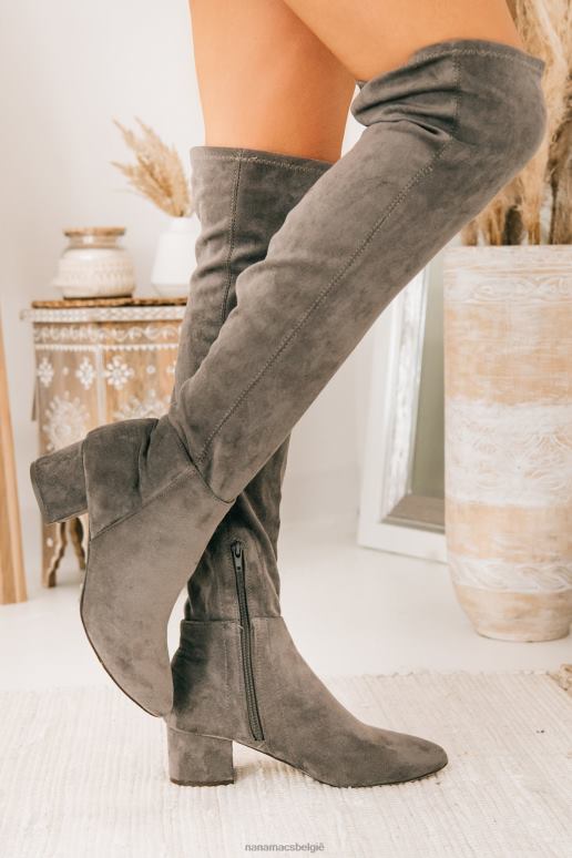 grijs suède gemiste kans dij hoge laarzen NanaMacs HPTT3885