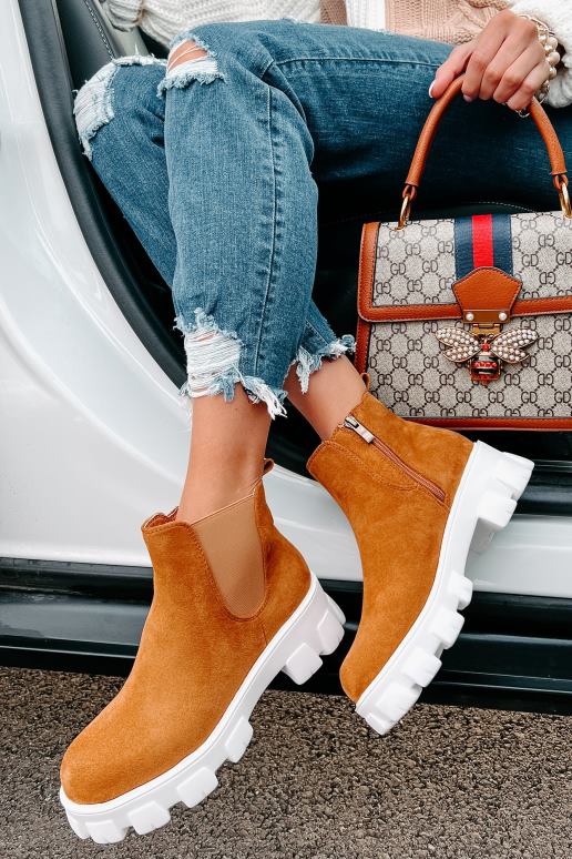 kameel new paths laarsjes van imitatiesuède met dikke zool NanaMacs HPTT3920