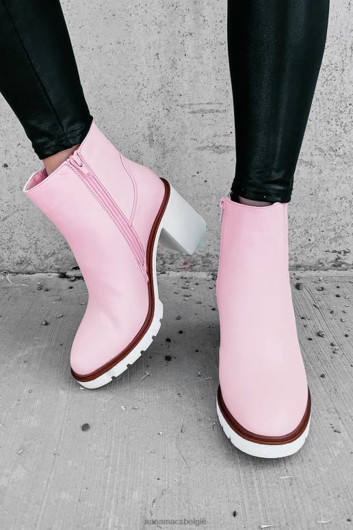 lichtroze vol stoere imitatieleren plateaulaarzen NanaMacs HPTT3900