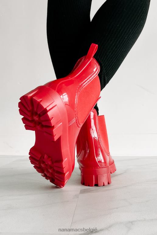 rood hete tamale lakleren chelsea laarzen met noppenzool NanaMacs HPTT3895
