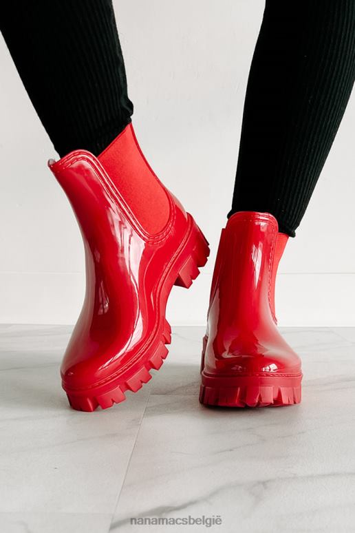 rood hete tamale lakleren chelsea laarzen met noppenzool NanaMacs HPTT3895