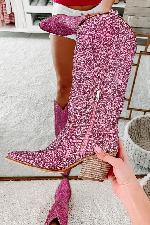 roze strass urban cowgirl strass cowboylaarzen NanaMacs HPTT3854