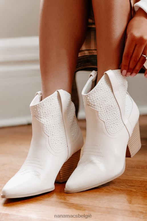 stenen kreukel western laarsje versierd met cowboy round-up parels NanaMacs HPTT3904