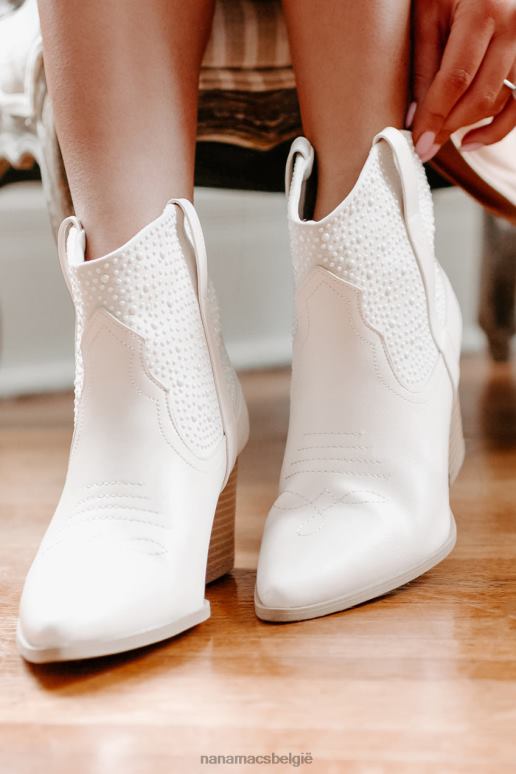 stenen kreukel western laarsje versierd met cowboy round-up parels NanaMacs HPTT3904