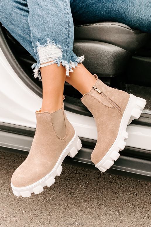 taupe new paths laarsjes van imitatiesuède met dikke zool NanaMacs HPTT3922