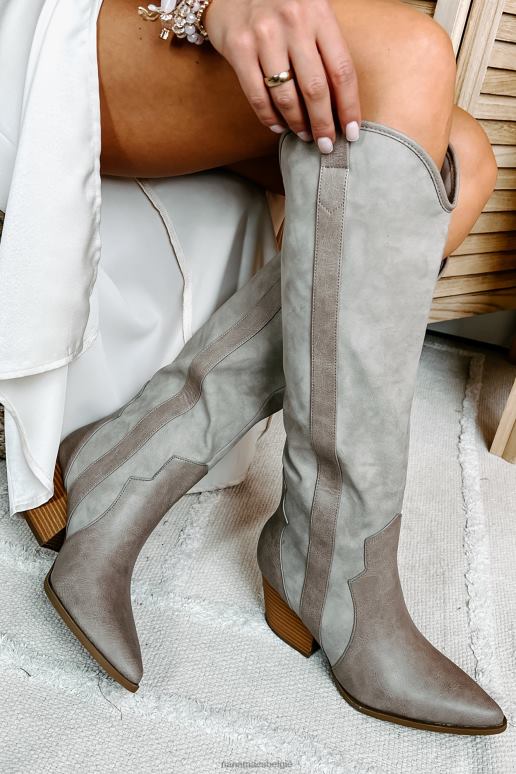 taupe zitzadel kunstleer westernlaarzen NanaMacs HPTT3872