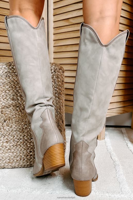 taupe zitzadel kunstleer westernlaarzen NanaMacs HPTT3872