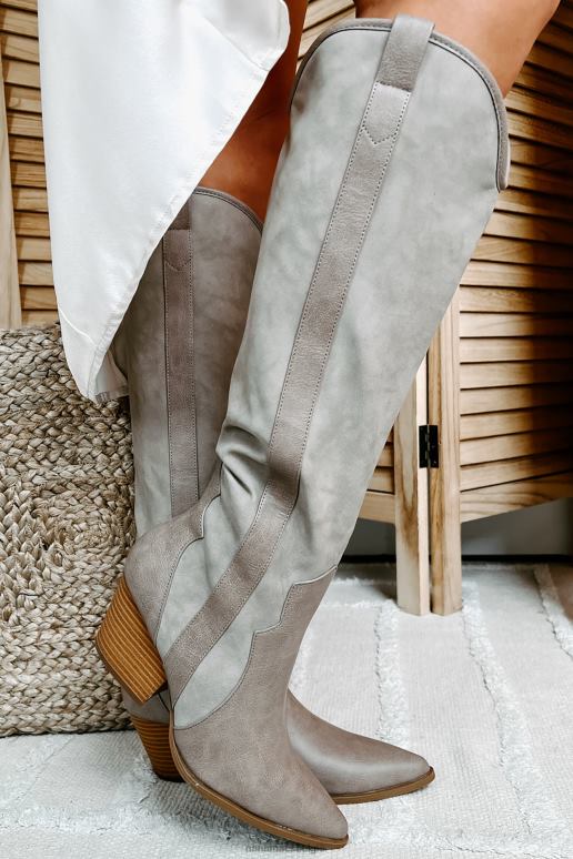 taupe zitzadel kunstleer westernlaarzen NanaMacs HPTT3872