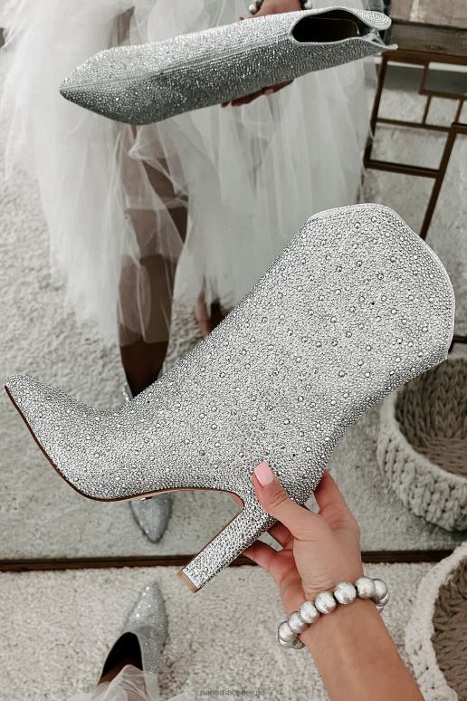 zilver anica billini laarsjes met strassteentjes NanaMacs HPTT3866