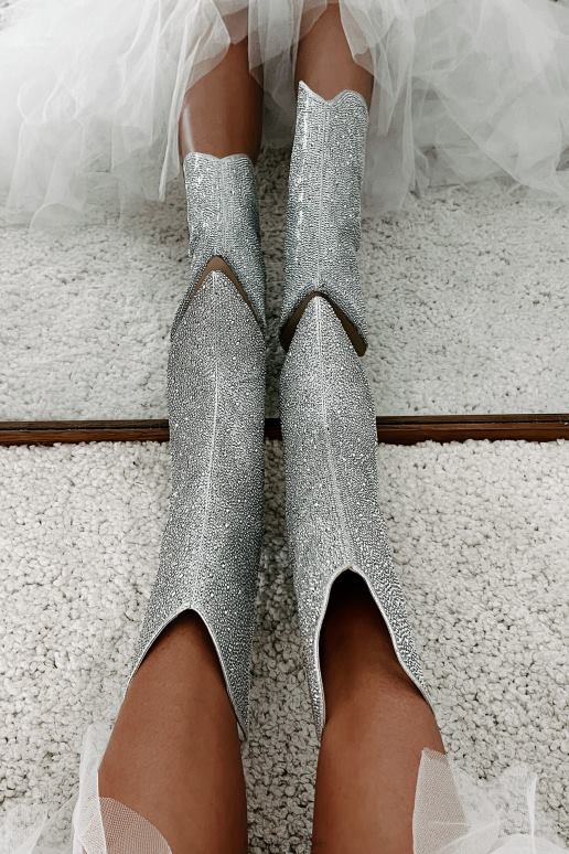 zilver anica billini laarsjes met strassteentjes NanaMacs HPTT3866