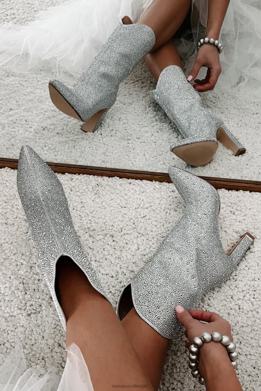 zilver anica billini laarsjes met strassteentjes NanaMacs HPTT3866