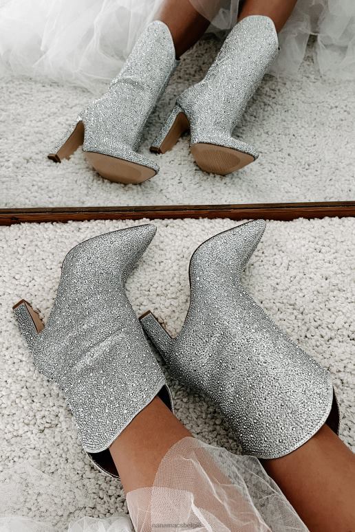 zilver anica billini laarsjes met strassteentjes NanaMacs HPTT3866