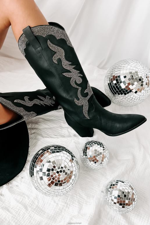 zwart cowgirl bekentenissen westernlaarzen met strass studs NanaMacs HPTT3846