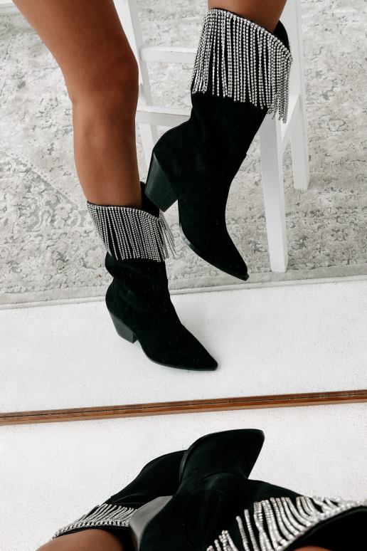 zwart suède arie strass franje faux sude billini laarzen NanaMacs HPTT3850