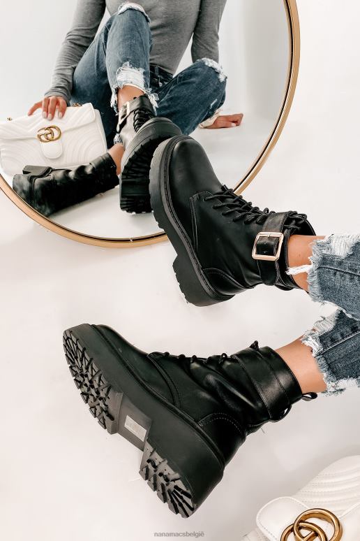 zwart xanti platformlaarzen met veters NanaMacs HPTT3925