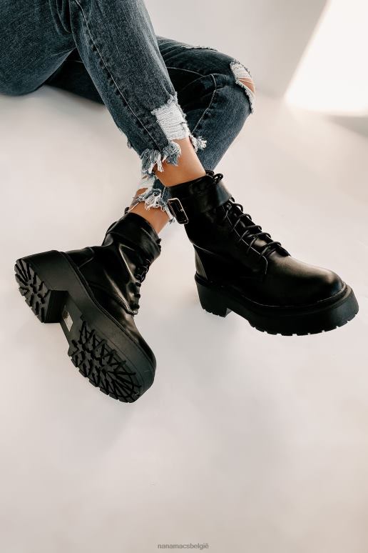 zwart xanti platformlaarzen met veters NanaMacs HPTT3925
