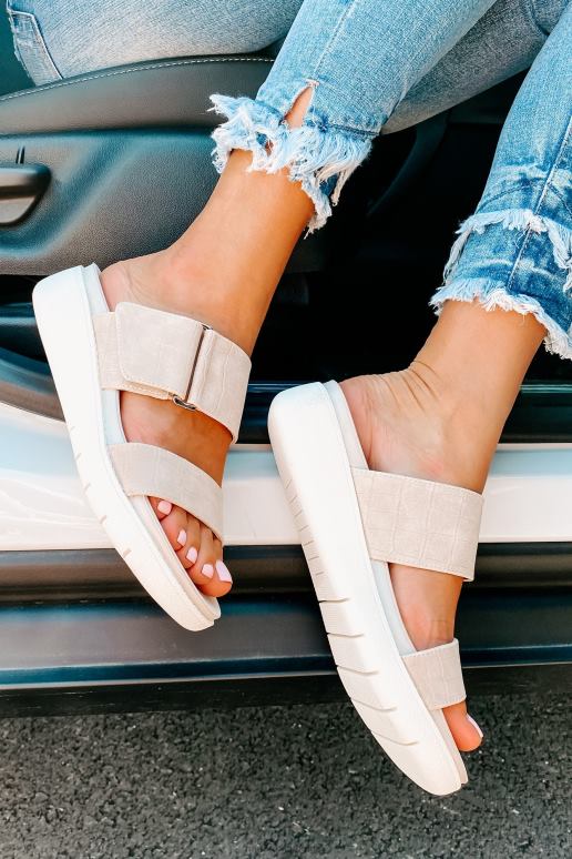 beige forever wild imitatiekrokodil plateausandalen NanaMacs HPTT4023