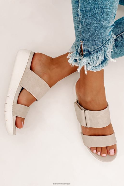 beige forever wild imitatiekrokodil plateausandalen NanaMacs HPTT4023