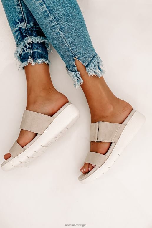 beige forever wild imitatiekrokodil plateausandalen NanaMacs HPTT4023