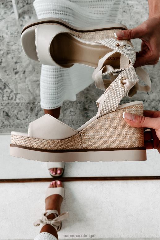 bot makayla espadrillesandalen met enkelbandje en sleehak NanaMacs HPTT4008