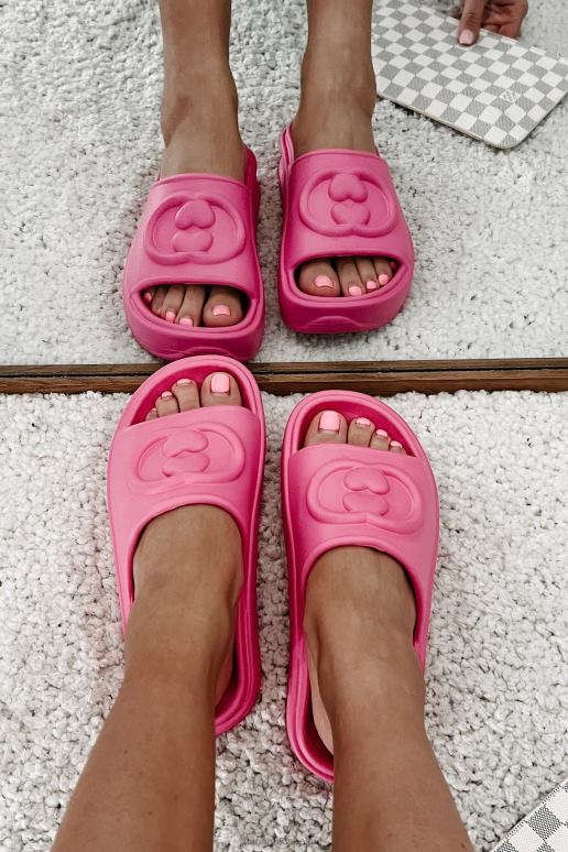 felroze altijd chille sandalen met platformslippers van pvc NanaMacs HPTT4033