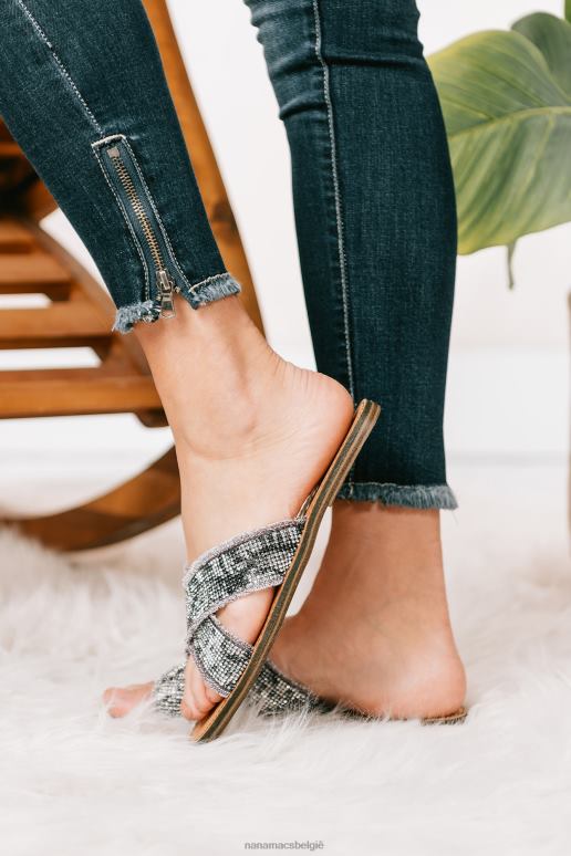 grijs op mijn tijd strass sandalen NanaMacs HPTT4040