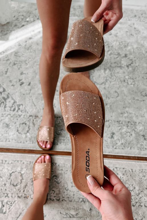 koper free your mind glimmende sandalen met strassteentjes NanaMacs HPTT4012