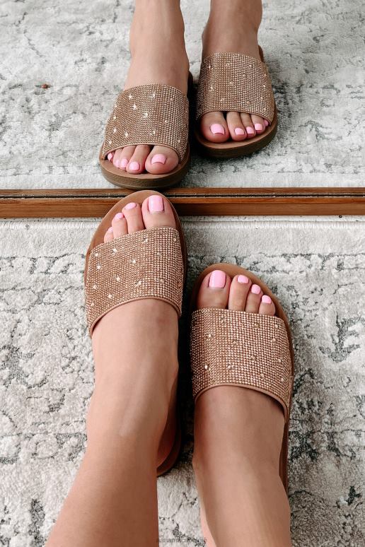 koper free your mind glimmende sandalen met strassteentjes NanaMacs HPTT4012