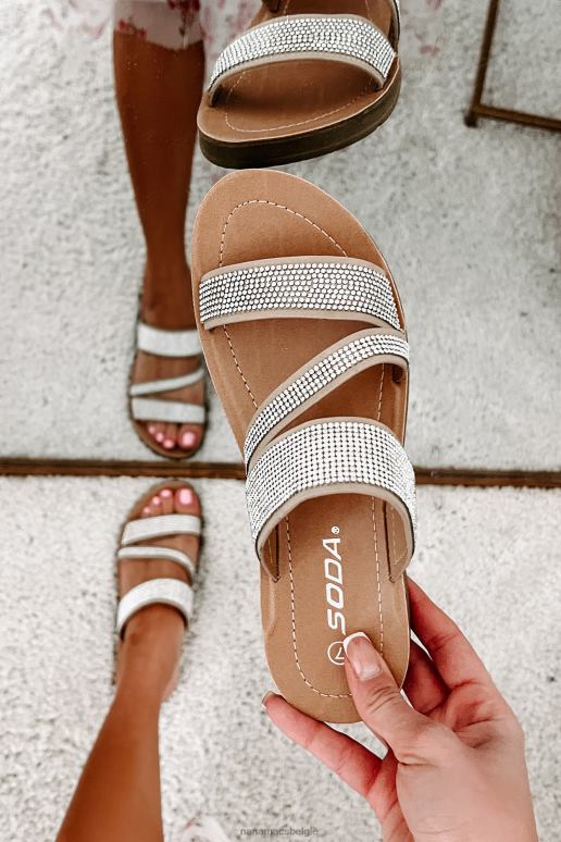 natuurlijk naveena sandalen met strass bandjes NanaMacs HPTT4018