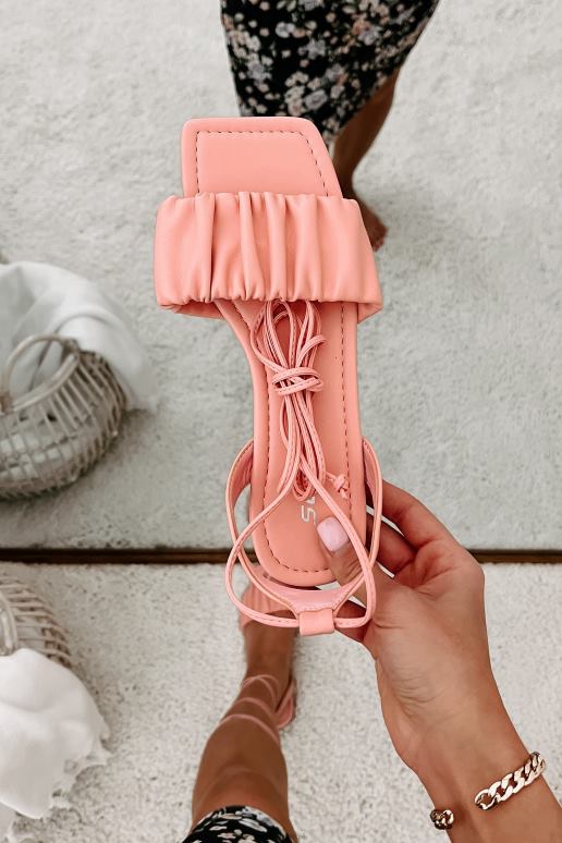 roze brenda sandalen met enkelbandjes en ruches NanaMacs HPTT4031