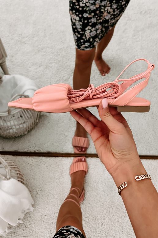 roze brenda sandalen met enkelbandjes en ruches NanaMacs HPTT4031