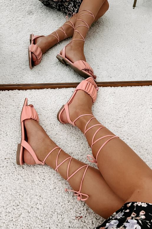 roze brenda sandalen met enkelbandjes en ruches NanaMacs HPTT4031