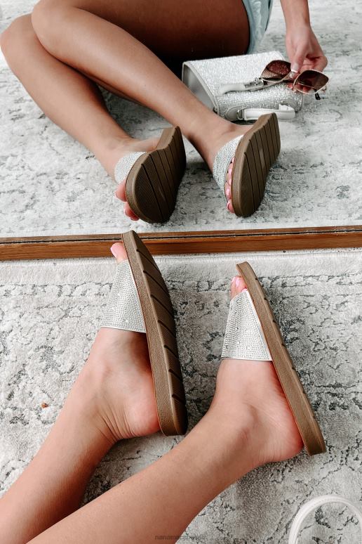 zilver free your mind glimmende sandalen met strassteentjes NanaMacs HPTT4013
