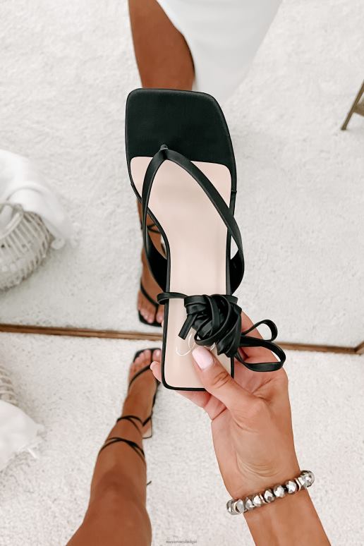 zwart elisha enkel wrap sandalen met hak NanaMacs HPTT3990