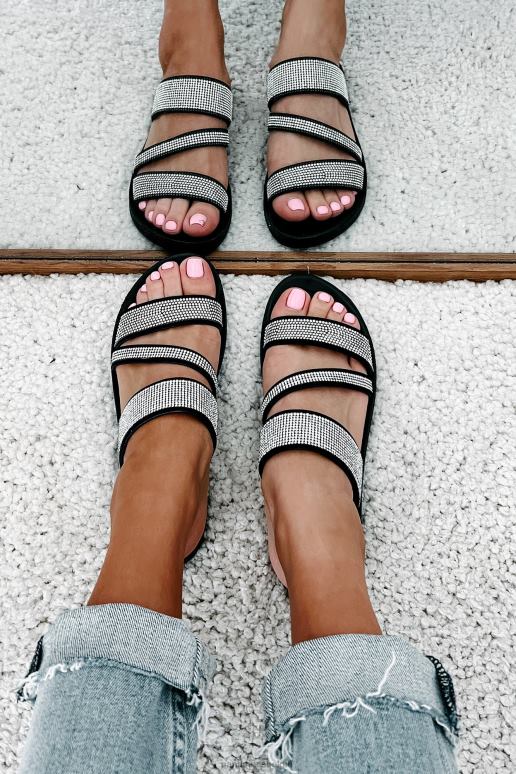 zwart naveena sandalen met strass bandjes NanaMacs HPTT4017