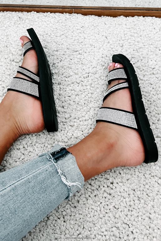 zwart naveena sandalen met strass bandjes NanaMacs HPTT4017