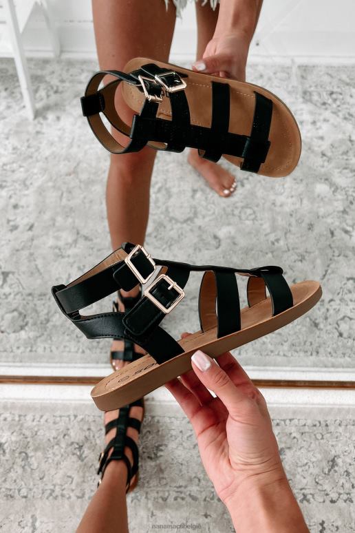 zwart wanneer in Romeinse gladiatorensandalen NanaMacs HPTT4007
